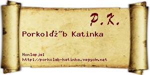 Porkoláb Katinka névjegykártya